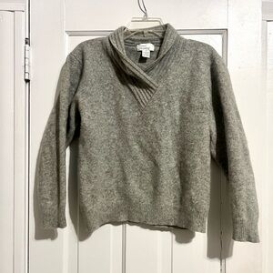 Gray Shawl Collar wool Sweater
